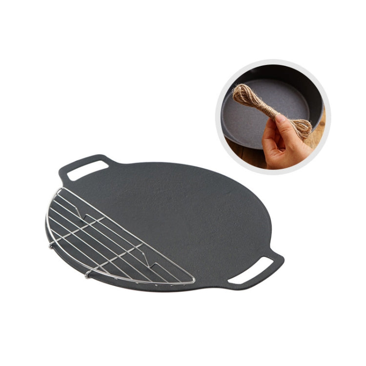 Outdoor Camping BBQ Cast Iron Grill Pan,Style: Reluova