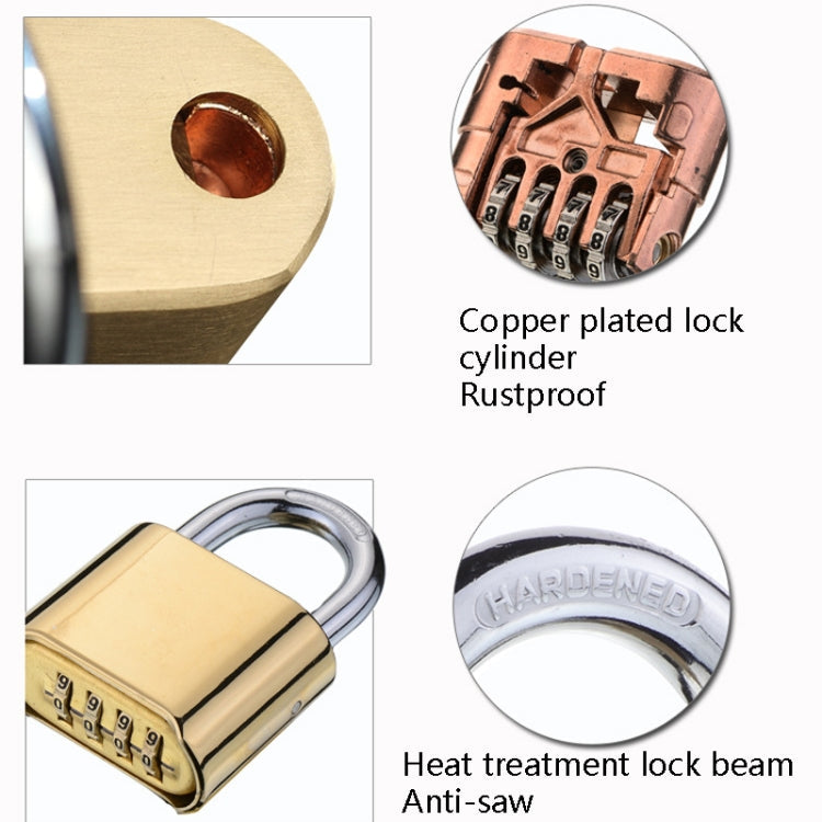 Brass Large Long Warehouse Door Logistics Password Lock Bottom Password Wheel Padlock My Store