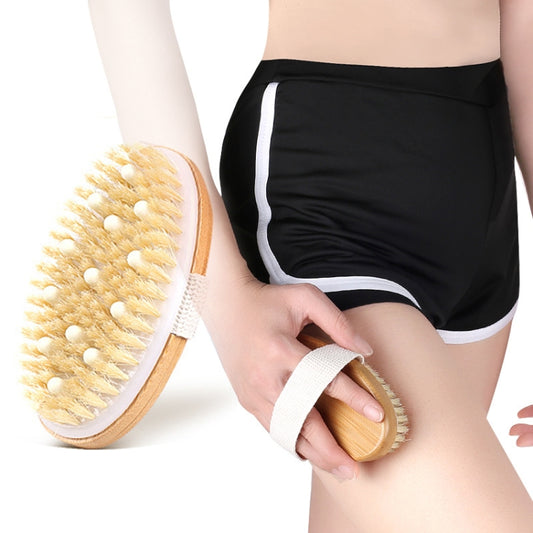 PPR Soft Beaded Boar Bristle Handleless Oval Massage Bath Brush