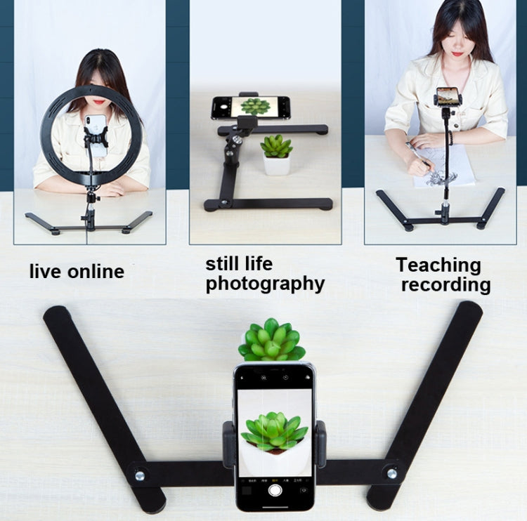 360 Degree Adjustable Metal Overhead Base Desktop Phone Holder,Style: Reluova