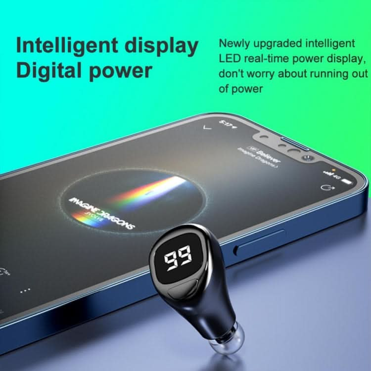 F6 Bluetooth Headset Mini Invisible Ear Business Digital Display Earphone