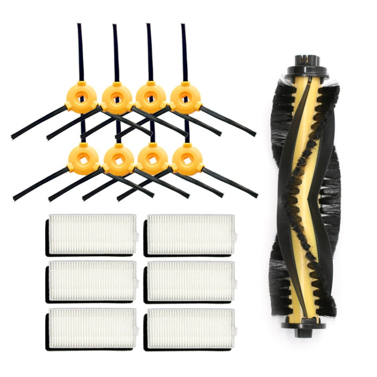 For ECOVACS  N79S / DN620 / 500 4pairs Side Brushes+ 6pcs Filters+Roller Brush Reluova