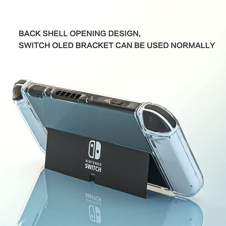 Game Console Crystal Shell Remote Sensing Cap Tempered Film Storage Bag Set For Switch OLED Console Reluova