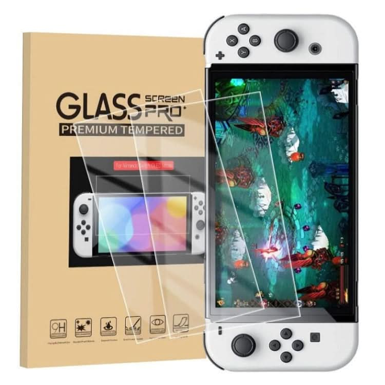 Game Console Crystal Shell Remote Sensing Cap Tempered Film Storage Bag Set For Switch OLED Console Reluova