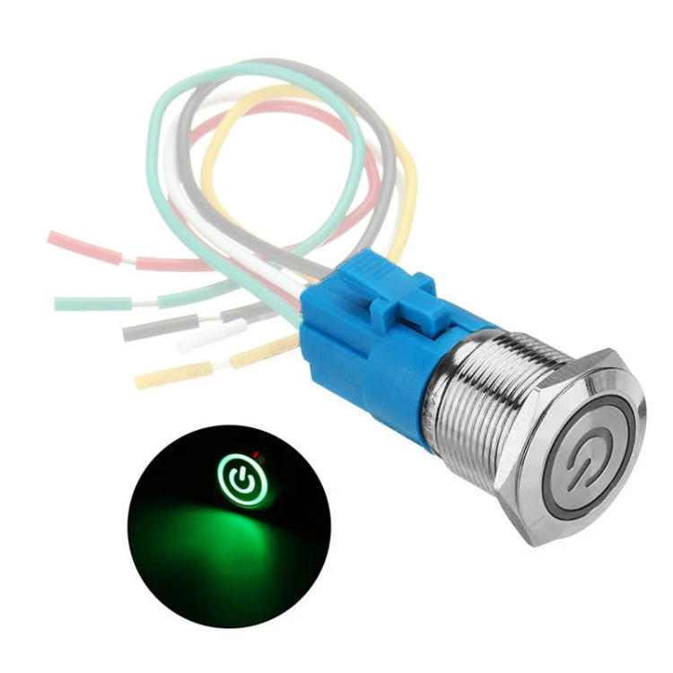 2 PCS 19mm Car Modified Metal Waterproof Button Flat Switch With Light, Color:-Reluova