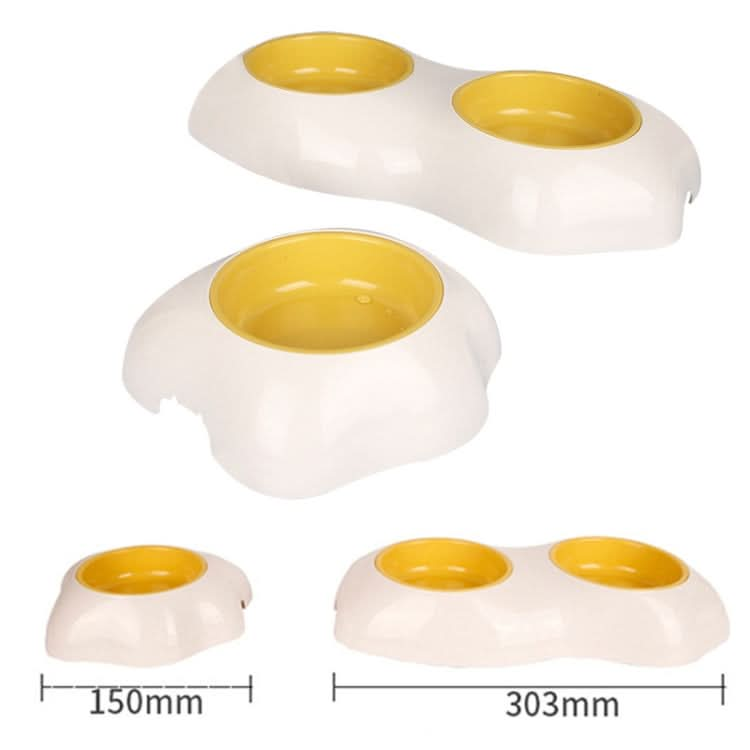 Pet Egg Yolk Bowl Anti-Knocking Dog Cat Bowl, Style: Double Bowl - Reluova