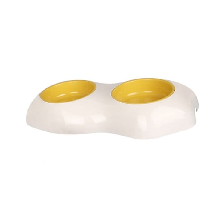 Pet Egg Yolk Bowl Anti-Knocking Dog Cat Bowl, Style: Double Bowl - Reluova