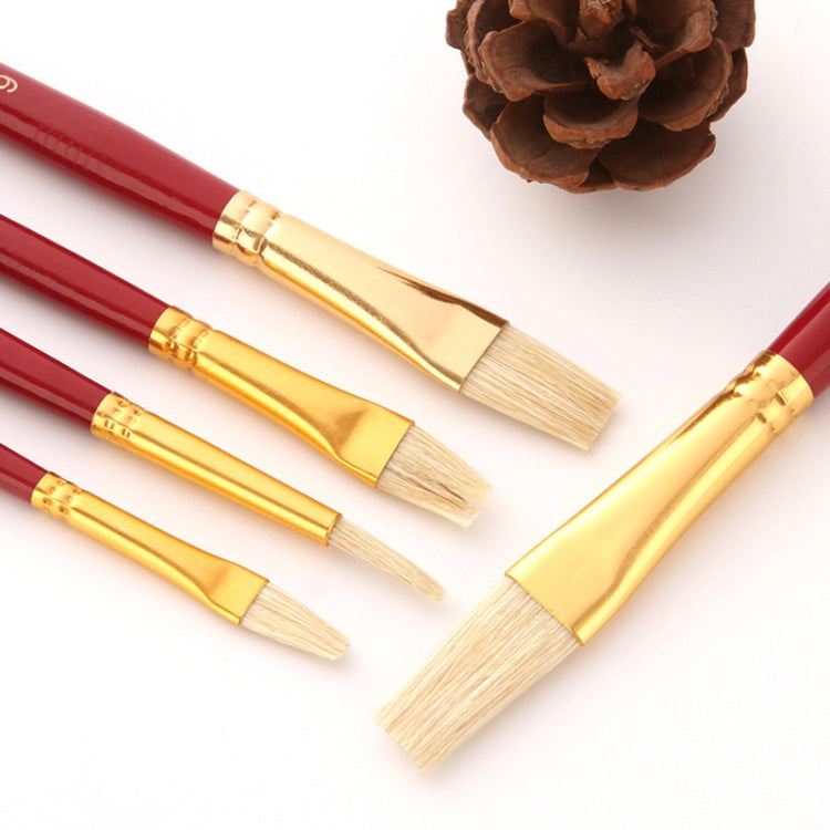 Zhu Ting 10PCS/Set Wooden Handle Bristle Oil Painting Gouache Set