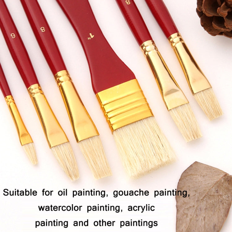 Zhu Ting 10PCS/Set Wooden Handle Bristle Oil Painting Gouache Set