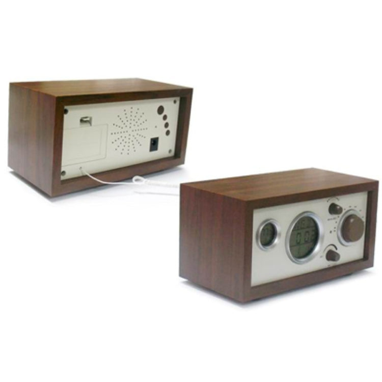 SY-601 Home Multifunctional Retro Wooden Radio Electronic Thermometer Alarm Clock