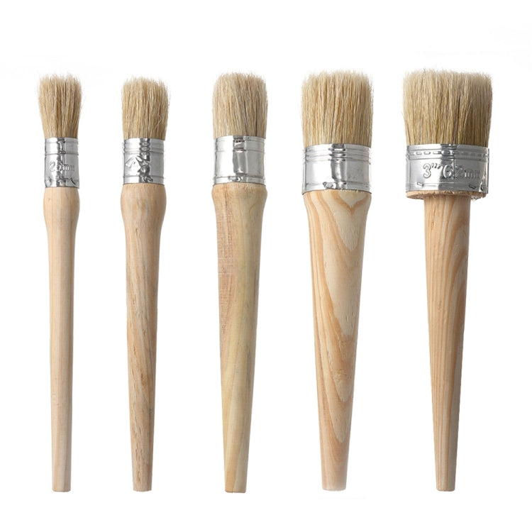 Round Head Long Handle Paintbrush Bristle Wood Handle Brush