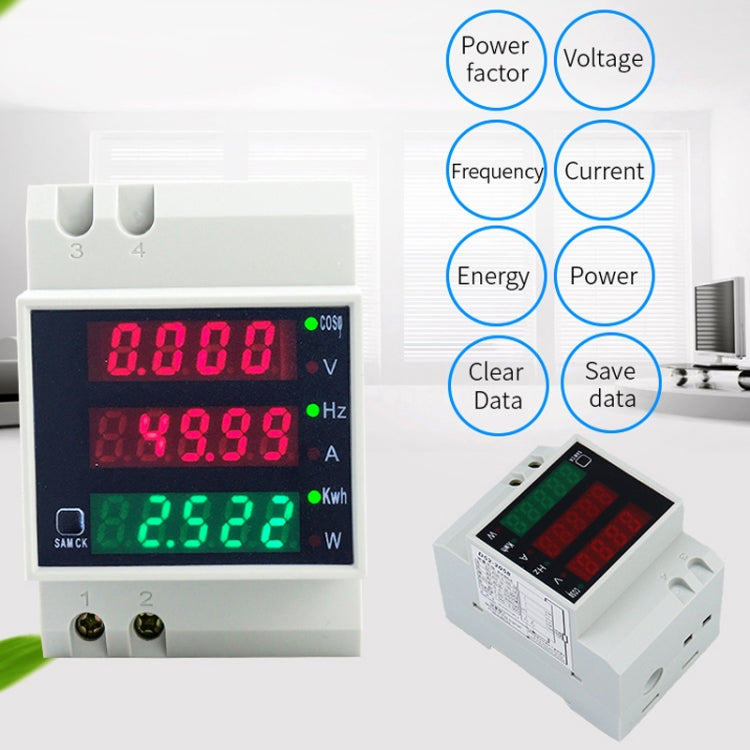 D52-2058 Wattmeter Din rail Volt Current Meter Reluova