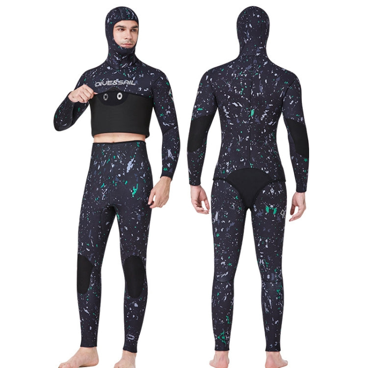 DIVE&SAIL 5mm Split Thick And Keep Warm Long Sleeves Hooded Diving Suit