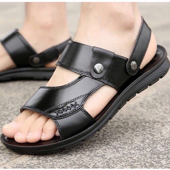 Non-slip Outer Wear Dual-use Sandals Slippers Men Casual Beach Shoes Reluova