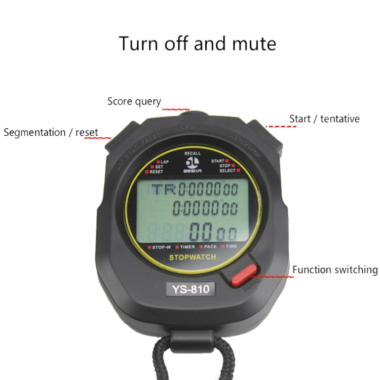 YS Electronic Stopwatch Timer Track And Field Training Running Watch, Style: