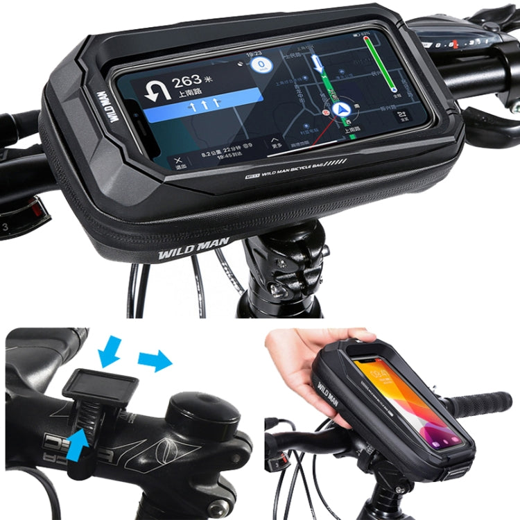 WILD MAN MS33 0.6L Mountain Bike Hard Shell Phone Touch Screen Handlebar Bag Reluova