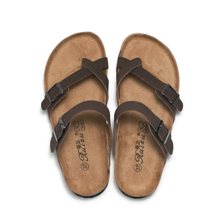 Ruizu Couple Cork Slippers Beach Shoes Flip Flops, Series 2