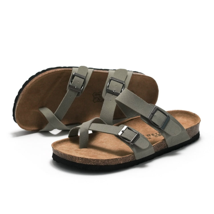 Ruizu Couple Cork Slippers Beach Shoes Flip Flops, Series 2