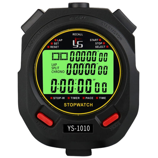 YS 3 Rows Display Luminous Stopwatch Timer Training Referee Stopwatch, Style: