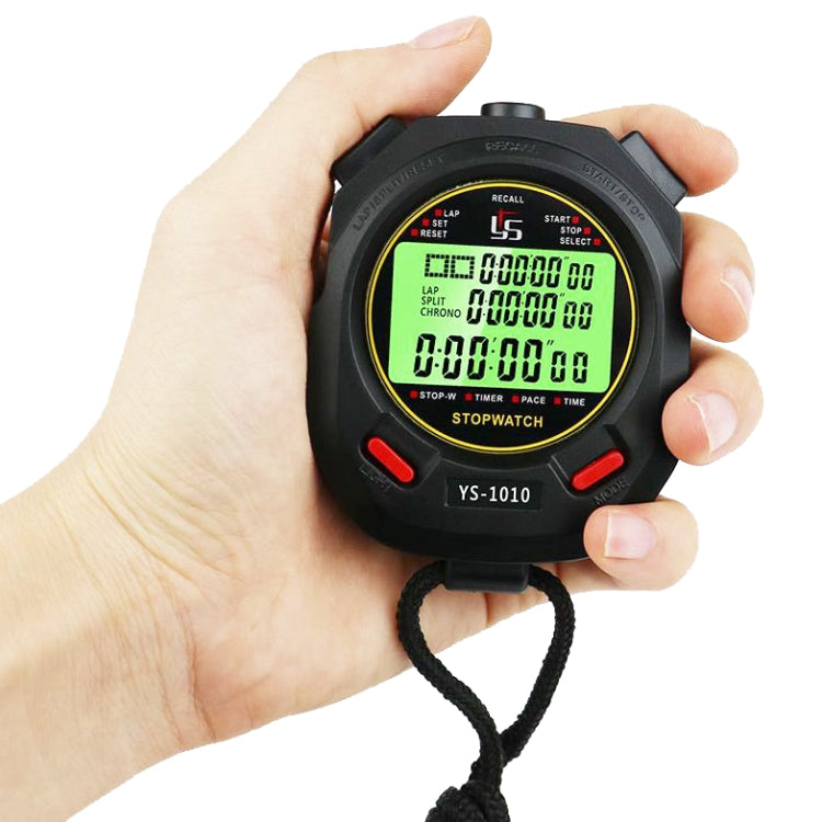 YS 3 Rows Display Luminous Stopwatch Timer Training Referee Stopwatch, Style: