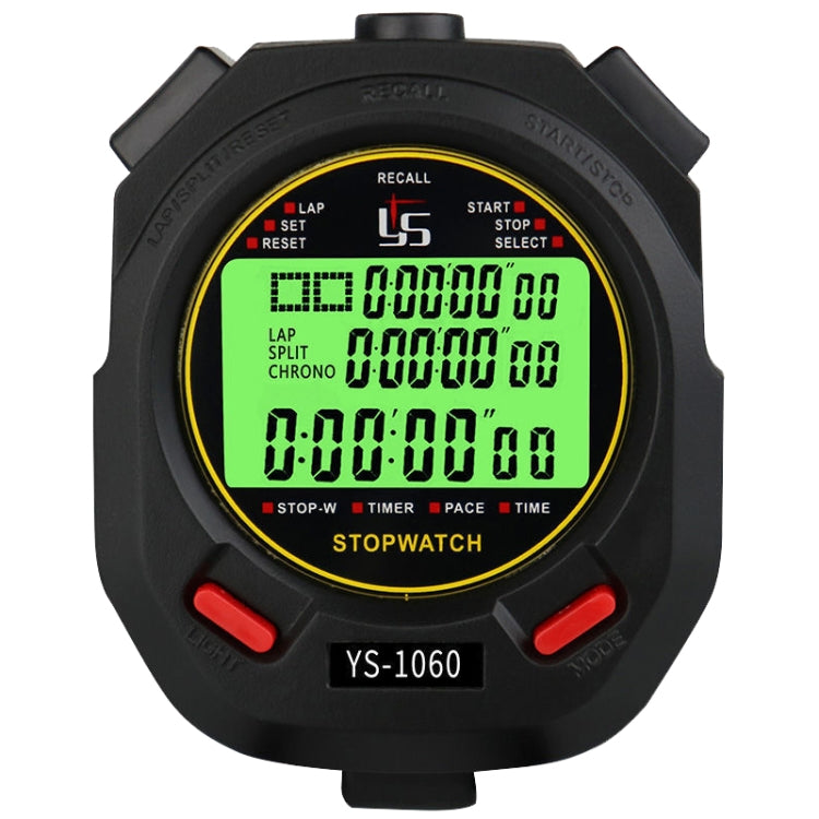 YS 3 Rows Display Luminous Stopwatch Timer Training Referee Stopwatch, Style: