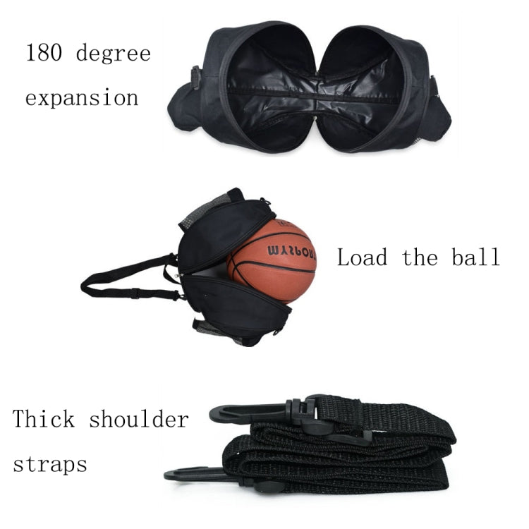 One-shoulder Two-way Opening Zipper Basketball Volleyball Football Bag Sports Ball Bag