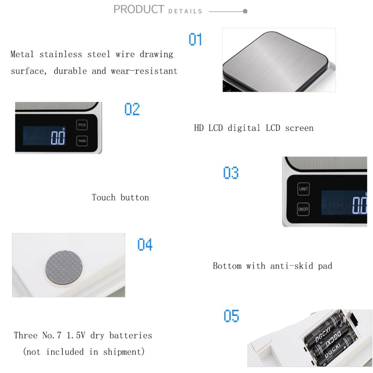 Stainless Steel Food Baking Scale Small Bench Scale Kitchen Electronic Scale My Store