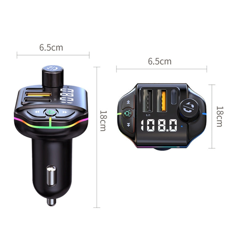 A10 Colorful Atmosphere Light FM Bluetooth Transmitter Car Charger ÎҵÄÉ̵ê