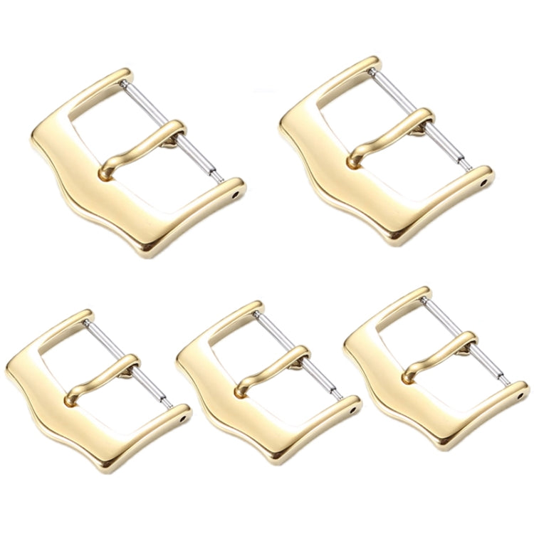 5pcs IP Plated Stainless Steel Pin Buckle Watch Accessories, Color: Silver 12mm Reluova