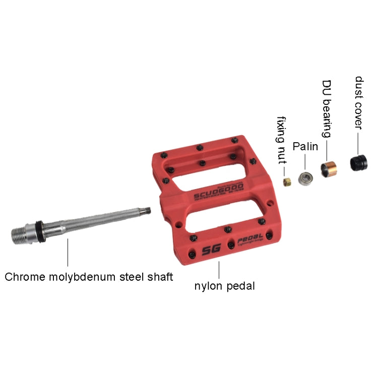 FMFXTR Mountain Bicycle Pedal Nylon Fiber Bearing Non-Slip Pedal Reluova