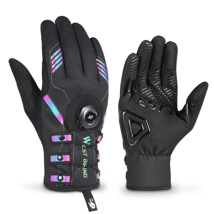 WEST BIKING Cycling Breathable Long Finger Self-locking Gloves with Buckle Reluova