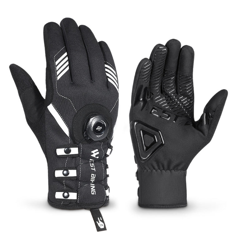 WEST BIKING Cycling Breathable Long Finger Self-locking Gloves with Buckle Reluova