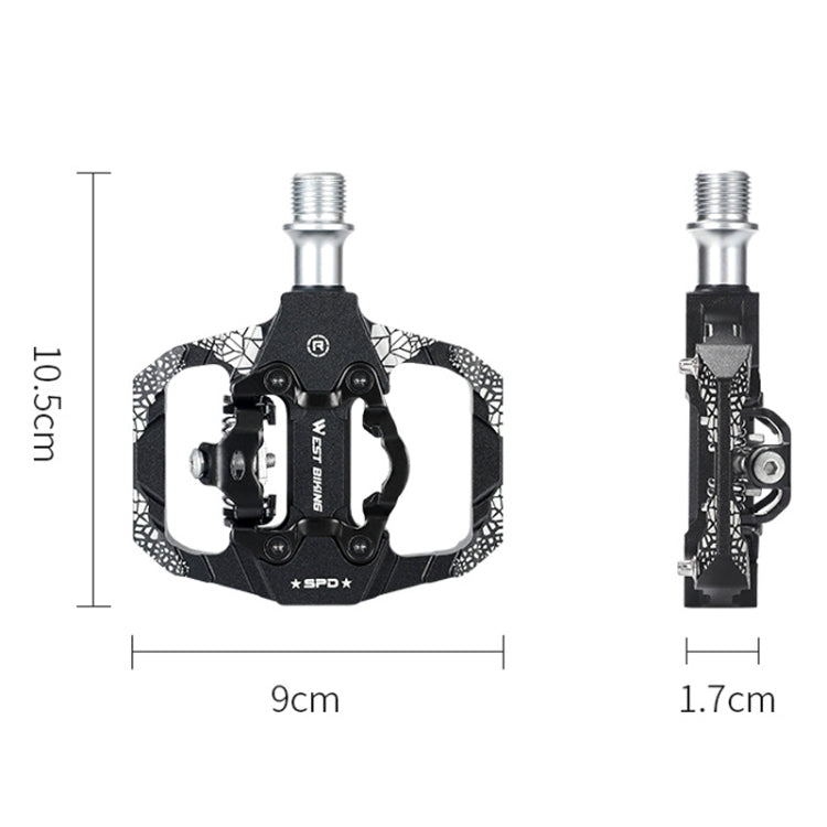 A Pair WEST BIKING YP0802086 Mountain Bike Aluminum Bearing Pedals Reluova