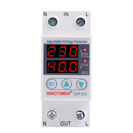 SINOTIMER SVP-916 Adjustable Self-resetting Over-voltage Under-voltage Protector, Current: