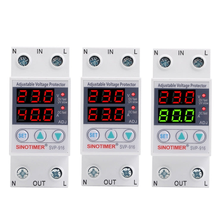 SINOTIMER SVP-916 Adjustable Self-resetting Over-voltage Under-voltage Protector, Current: