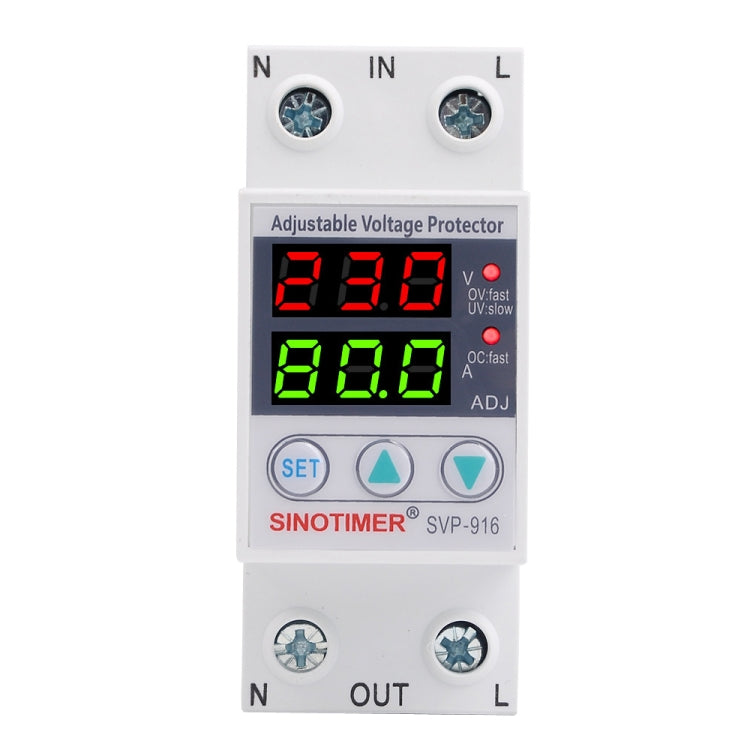 SINOTIMER SVP-916 Adjustable Self-resetting Over-voltage Under-voltage Protector, Current: