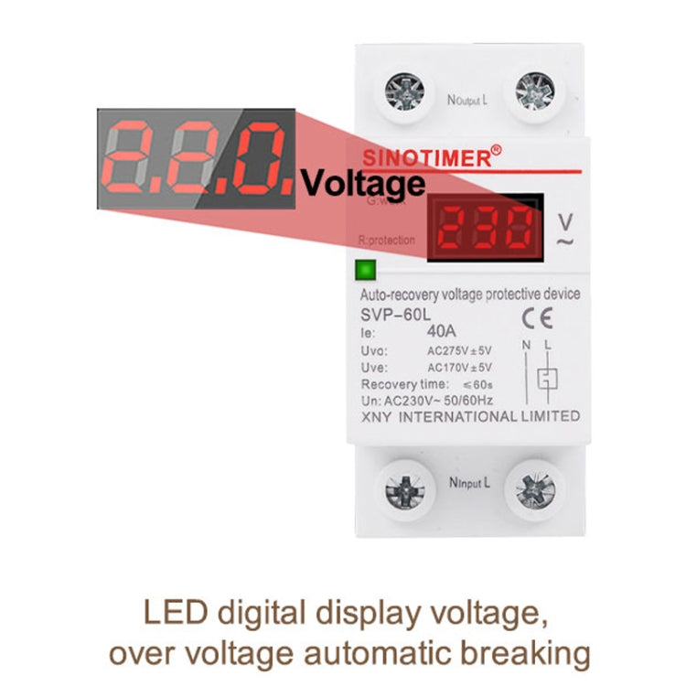 SINOTIMER 220V LED Digital Display Delay Automatic Reset Under-voltage Protector Reluova