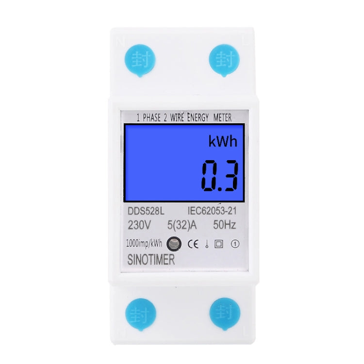 DDS528L Backlight Display Home Single-phase Rail Energy Meter 5-32A