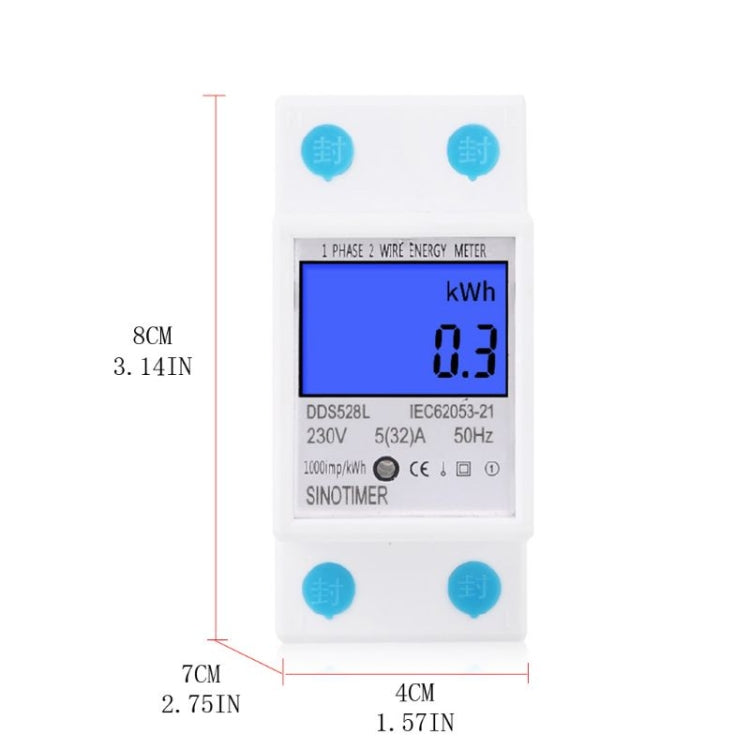 DDS528L Backlight Display Home Single-phase Rail Energy Meter 5-32A Reluova