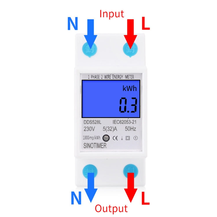 DDS528L Backlight Display Home Single-phase Rail Energy Meter 5-32A Reluova