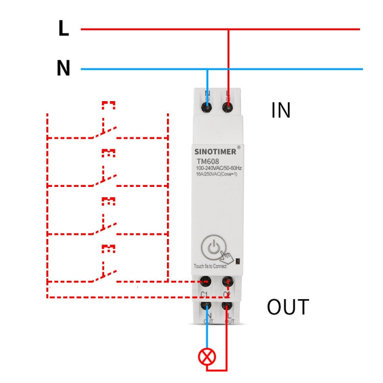 SINOTIMER TM608 Smart WiFi Single-Phase Power Meter Mobile App Home Rail Meter 16A 100-240V Reluova