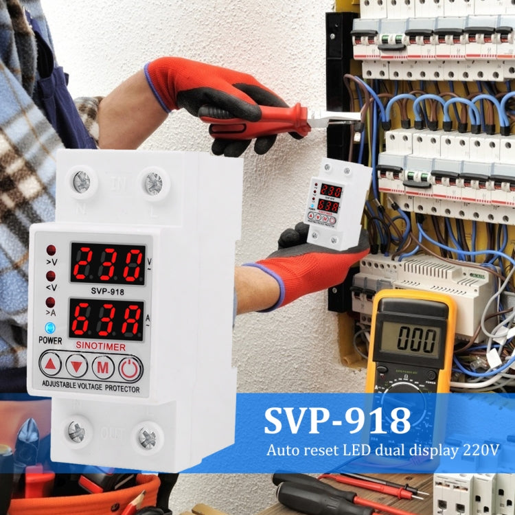 SINOTIMER SVP-918 Adjustable Self-resetting Intelligent Under-voltage Protector, Current: Reluova