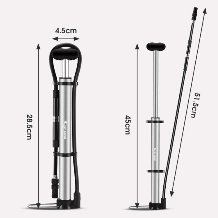 WEST BIKING YP0711122 Portable Bicycle High Pressure Pump