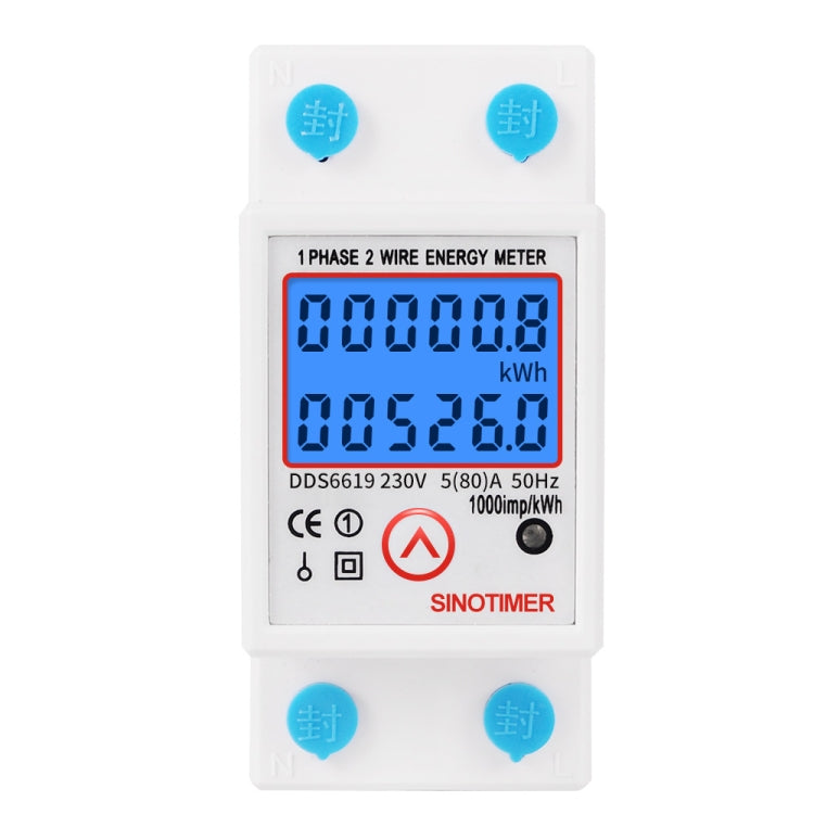 SINOTIMER DDS6619-526L-2 Can Reset Zero Backlight Display Single-phase Rail Electric Energy Meter Reluova