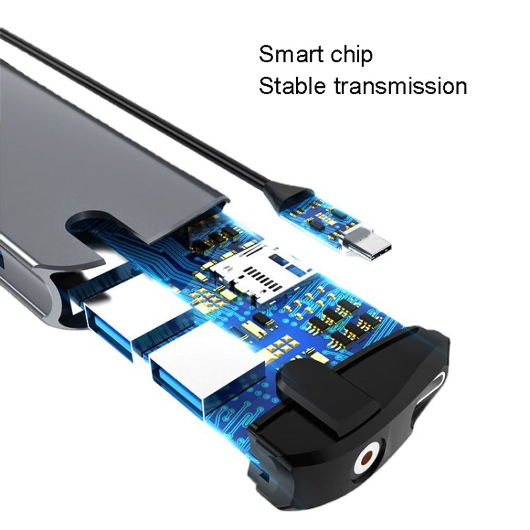 Type-C Extension Dock 8 In 1 Laptop Converter USB HUB Hub