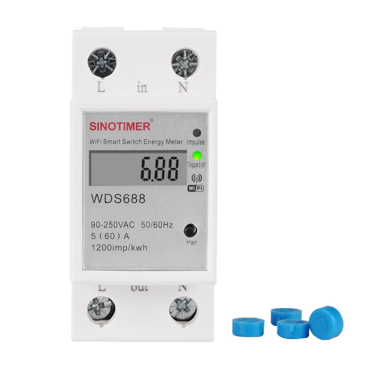 SINOTIMER WDS688 Smart WiFi Single-Phase Power Meter Mobile APP Home Rail Meter 5-60A 230V My Store