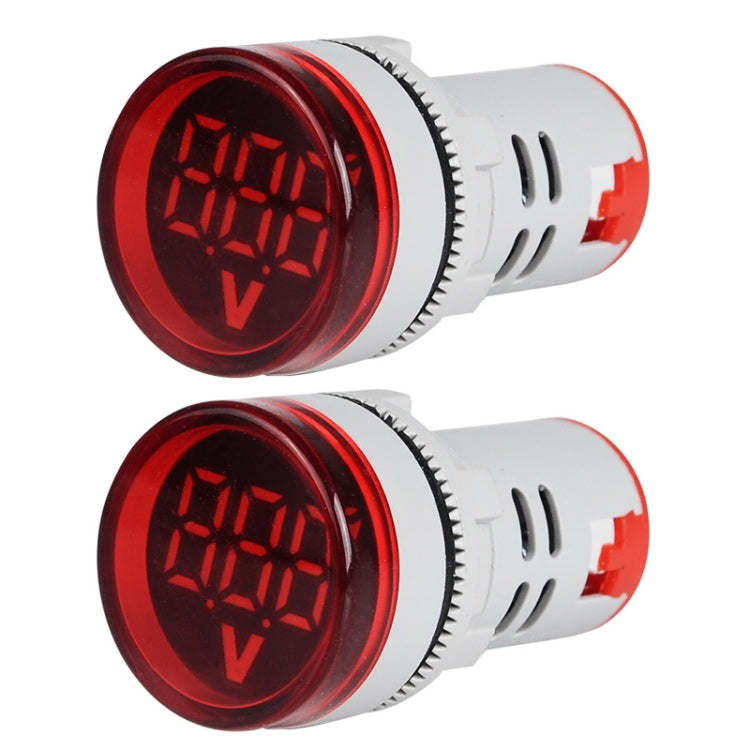 2 PCS DC Voltage Signal Indicator 22mm Round 6-100V Universal Voltmeter-Reluova