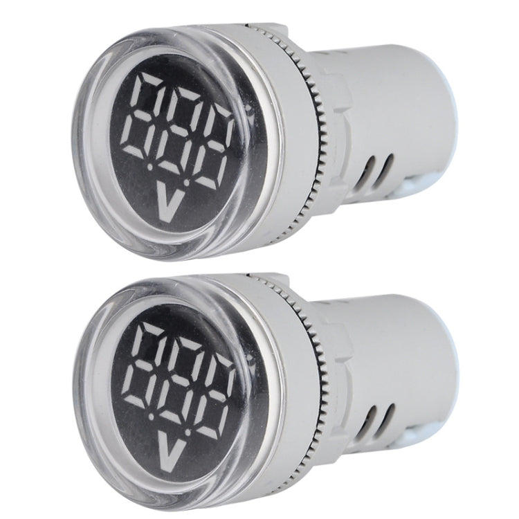 2 PCS DC Voltage Signal Indicator 22mm Round 6-100V Universal Voltmeter