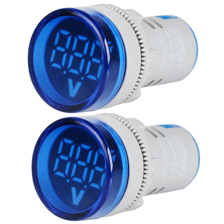 2 PCS DC Voltage Signal Indicator 22mm Round 6-100V Universal Voltmeter