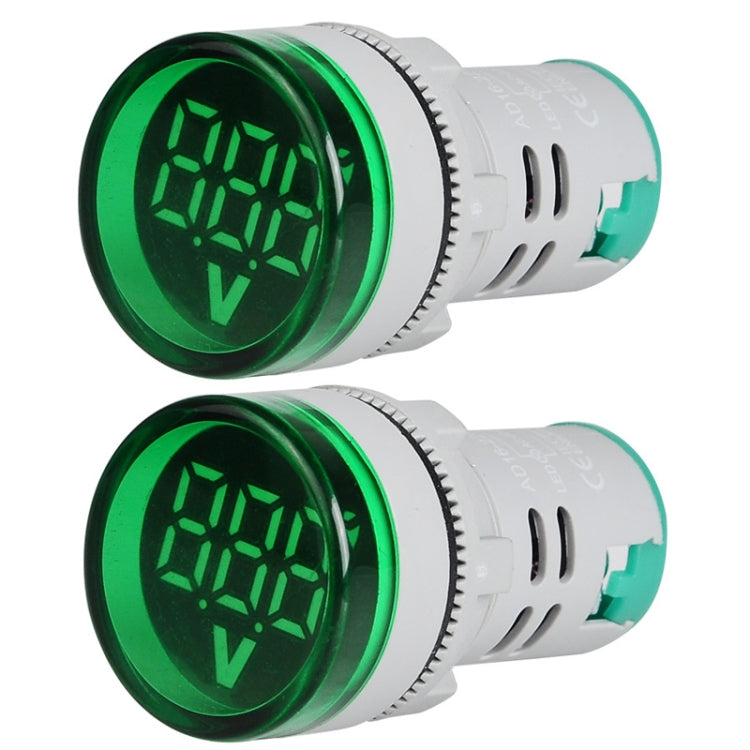 2 PCS DC Voltage Signal Indicator 22mm Round 6-100V Universal Voltmeter-Reluova